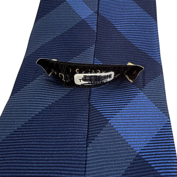 BURBERRY Manston Exploded Check Silk Tie in Dark Blue - Picture 8 of 9